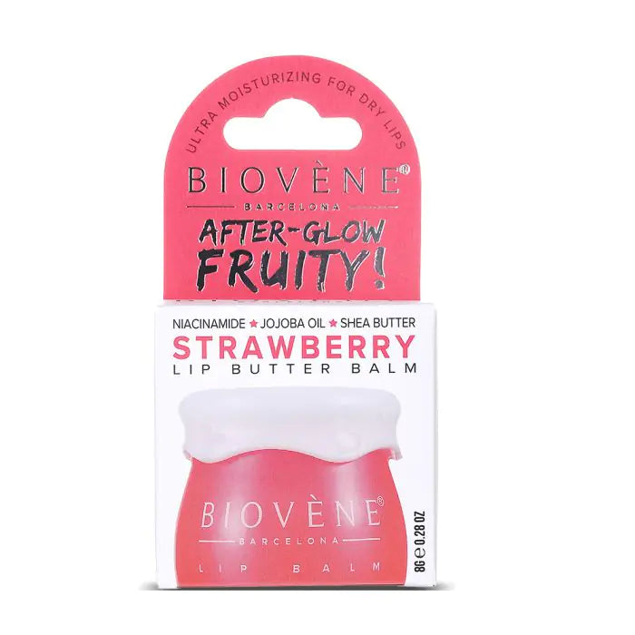 Biovène After-Glow Fruity Bálsamo Labial Morango e Niacinamida