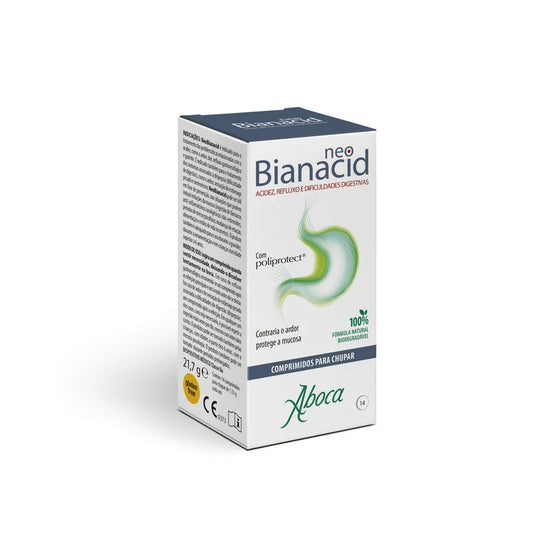 Tablets for Heartburn, Reflux and Digestion Aboca NeoBianacid Lemon Flavour 14 Tablets