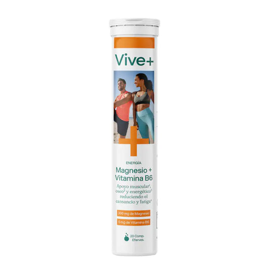 Effervescent Tablets for Energy and Fatigue Vive+ Magnesium + Vitamin B6 Sport 20 Units
